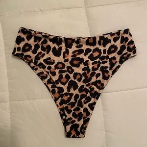 NWOT Cheetah Print High Cut Bikini Bottoms